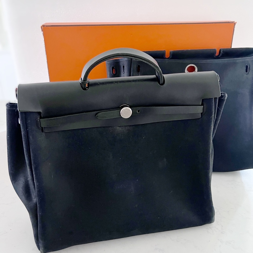 Hermes Black and Orange Bags